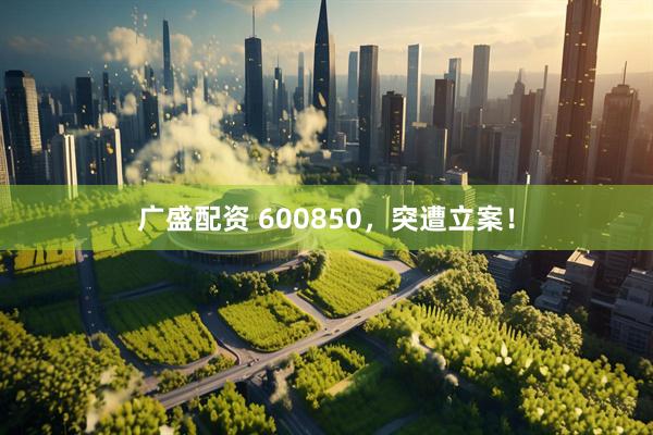 广盛配资 600850，突遭立案！